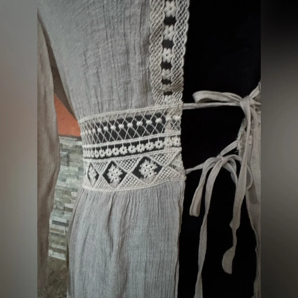 Bohemian Cream Long Cardigan rebelión again duster/cover up - Picture 5 of 8
